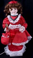 Telco RED HEAD GIRL Dress Animated Motionette Vintage 1988